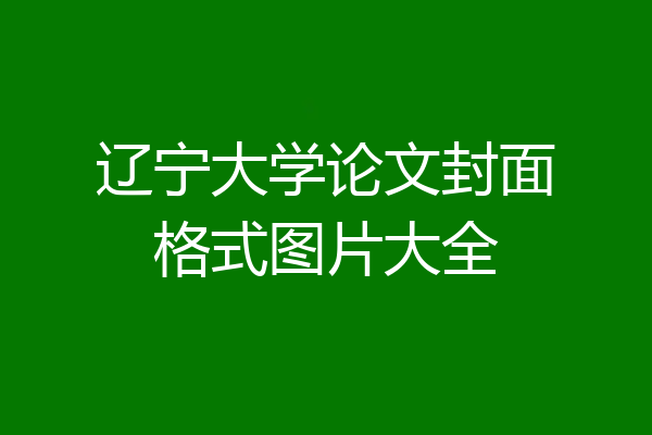 辽宁大学论文封面格式图片大全