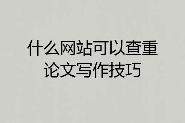 什么网站可以查重论文写作技巧