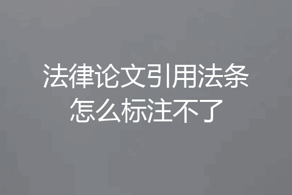 法律论文引用法条怎么标注不了