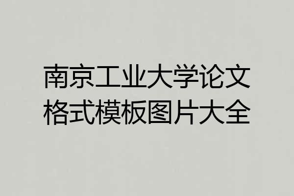 南京工业大学论文格式模板图片大全