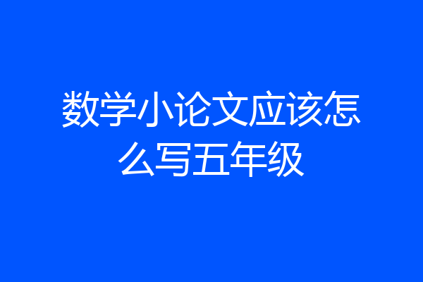 数学小论文应该怎么写五年级