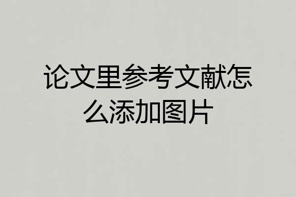 论文里参考文献怎么添加图片