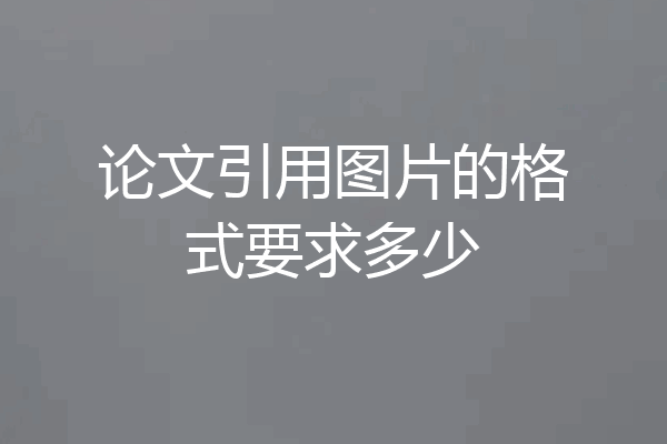 论文引用图片的格式要求多少