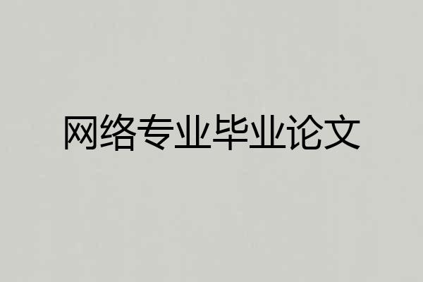网络专业毕业论文