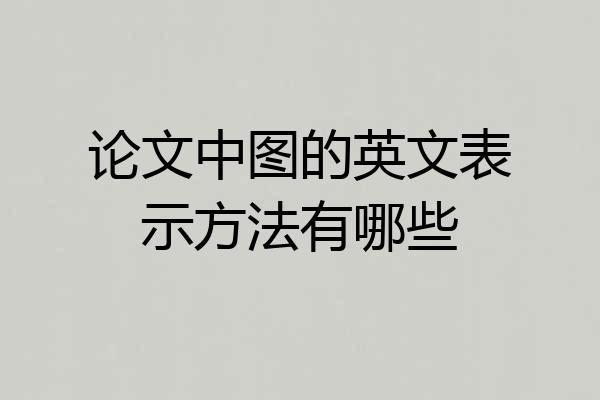 论文中图的英文表示方法有哪些