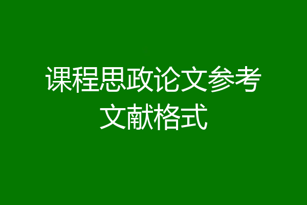 课程思政论文参考文献格式