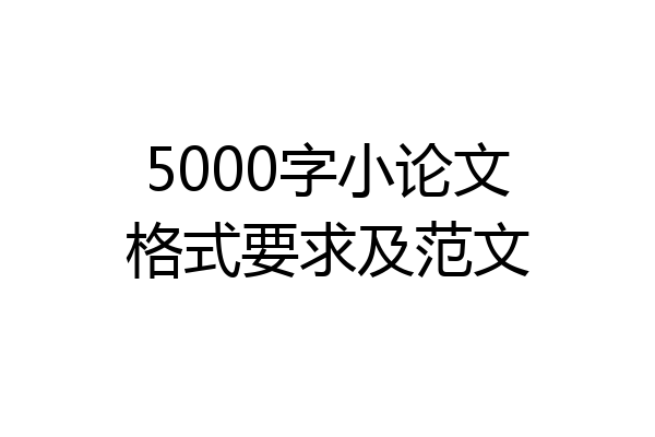 5000字小论文格式要求及范文