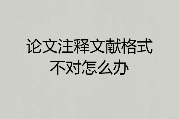 论文注释文献格式不对怎么办