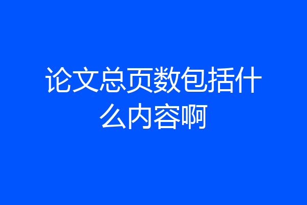 论文总页数包括什么内容啊