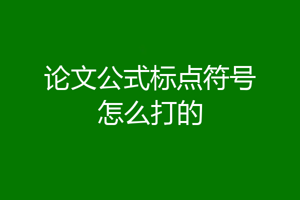 论文公式标点符号怎么打的