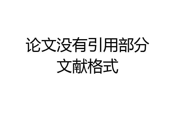 论文没有引用部分文献格式