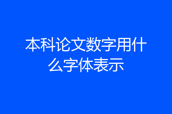 本科论文数字用什么字体表示