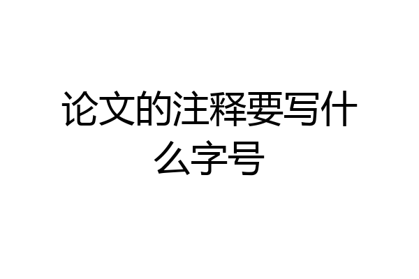 论文的注释要写什么字号