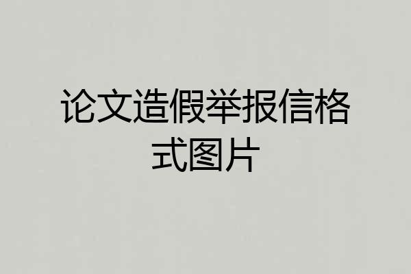 论文造假举报信格式图片