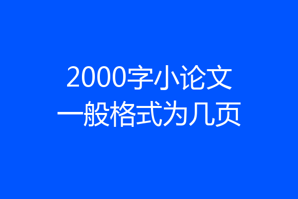 2000字小论文一般格式为几页