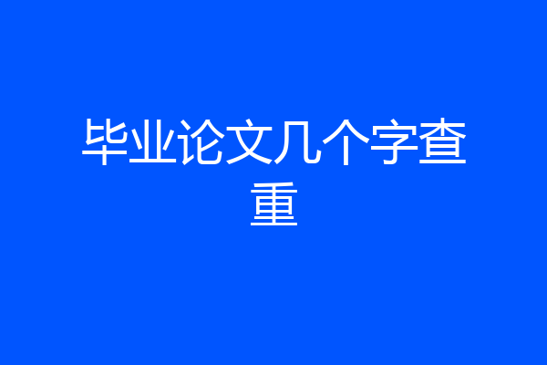 毕业论文几个字查重