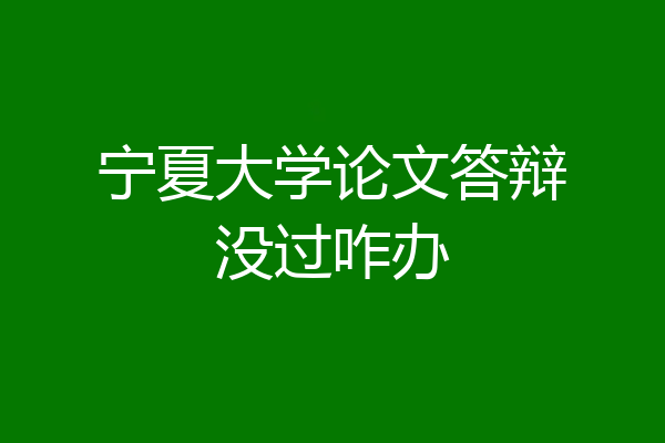 宁夏大学论文答辩没过咋办