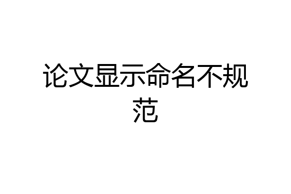 论文显示命名不规范