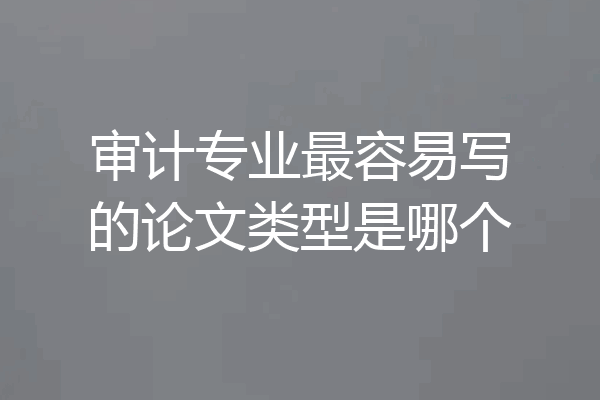 审计专业最容易写的论文类型是哪个