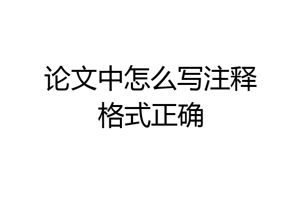 论文中怎么写注释格式正确