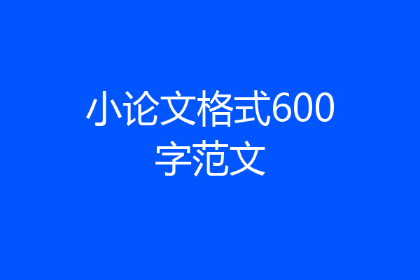 小论文格式600字范文