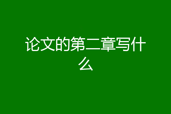 论文的第二章写什么