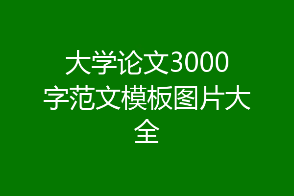 大学论文3000字范文模板图片大全