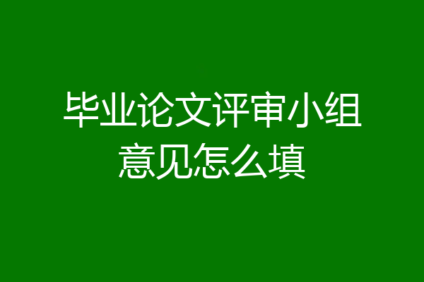 毕业论文评审小组意见怎么填