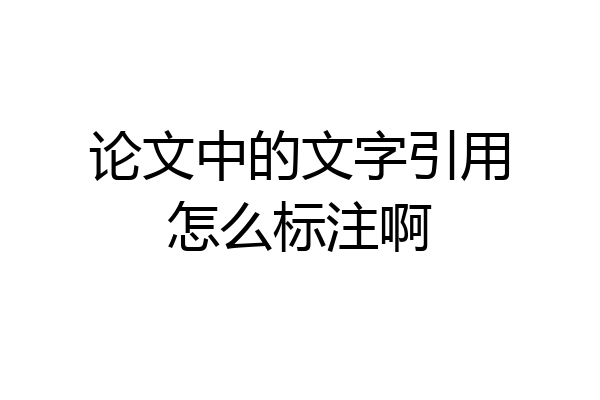 论文中的文字引用怎么标注啊