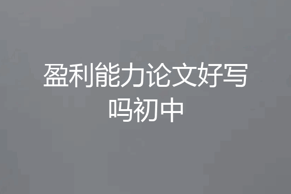 盈利能力论文好写吗初中