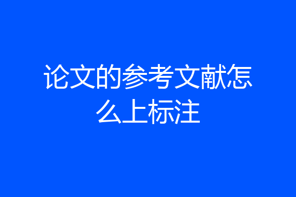 论文的参考文献怎么上标注