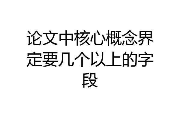 论文中核心概念界定要几个以上的字段