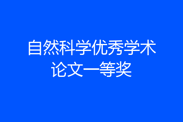 自然科学优秀学术论文一等奖