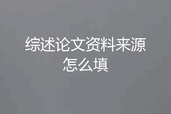 综述论文资料来源怎么填