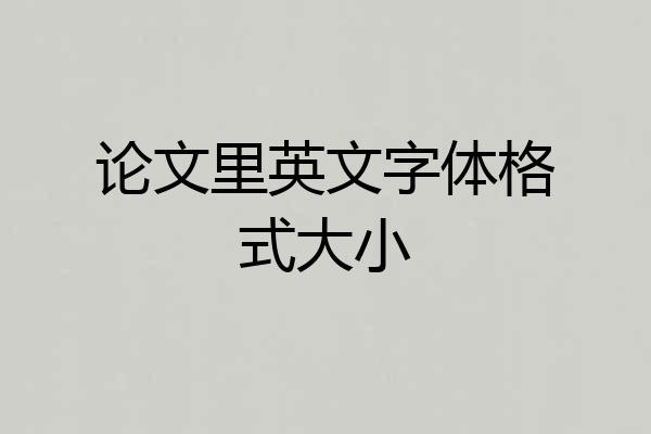 论文里英文字体格式大小