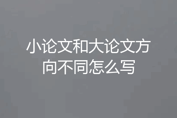 小论文和大论文方向不同怎么写