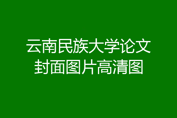云南民族大学论文封面图片高清图