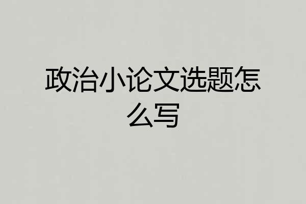 政治小论文选题怎么写