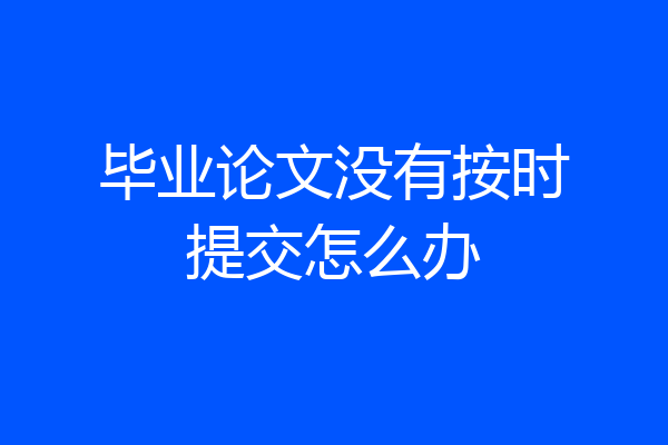 毕业论文没有按时提交怎么办