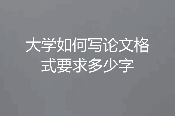 大学如何写论文格式要求多少字