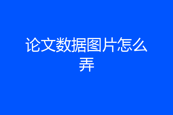论文数据图片怎么弄