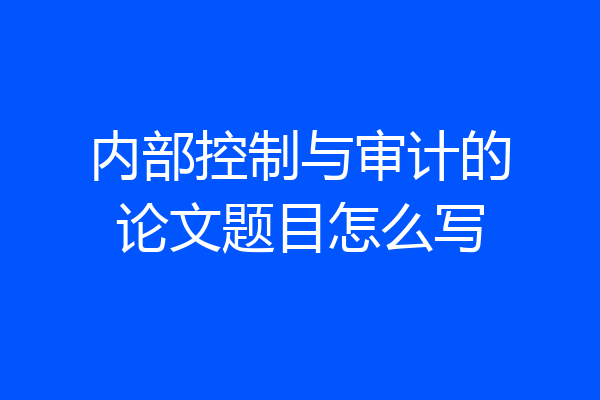 内部控制与审计的论文题目怎么写
