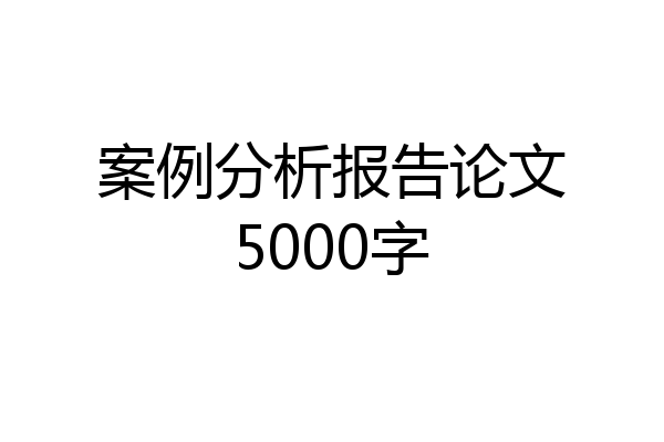 案例分析报告论文5000字