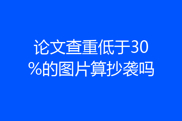 论文查重低于30%的图片算抄袭吗