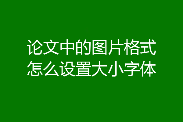 论文中的图片格式怎么设置大小字体