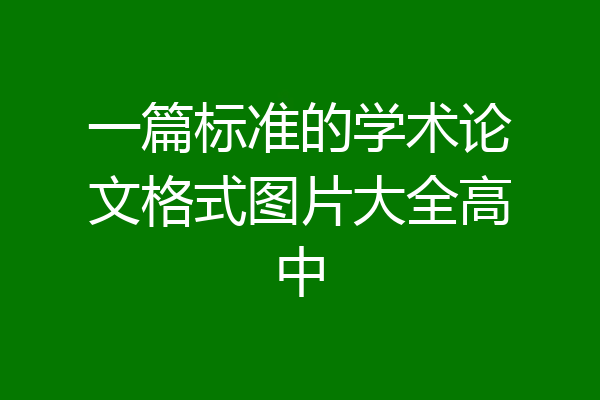 一篇标准的学术论文格式图片大全高中