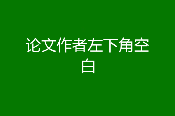 论文作者左下角空白