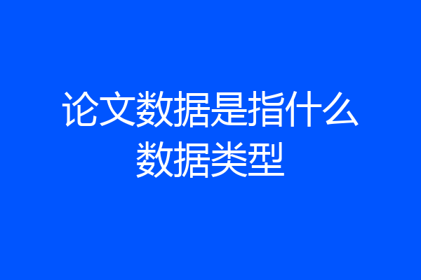 论文数据是指什么数据类型