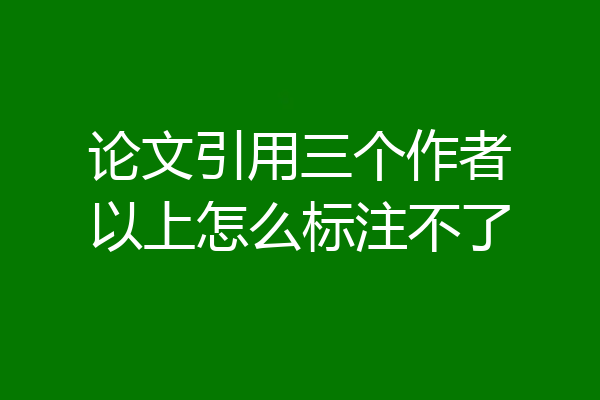 论文引用三个作者以上怎么标注不了