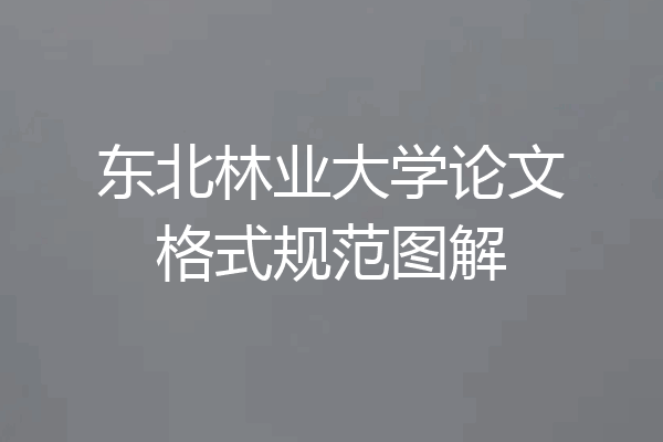 东北林业大学论文格式规范图解